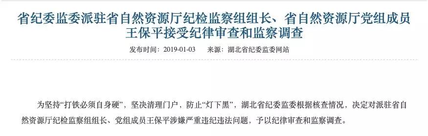 落马整整6个月后,湖北“保护伞”王保平被双开