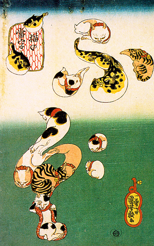 浮世绘画师歌川国芳:自画像也洋溢着爱猫之情