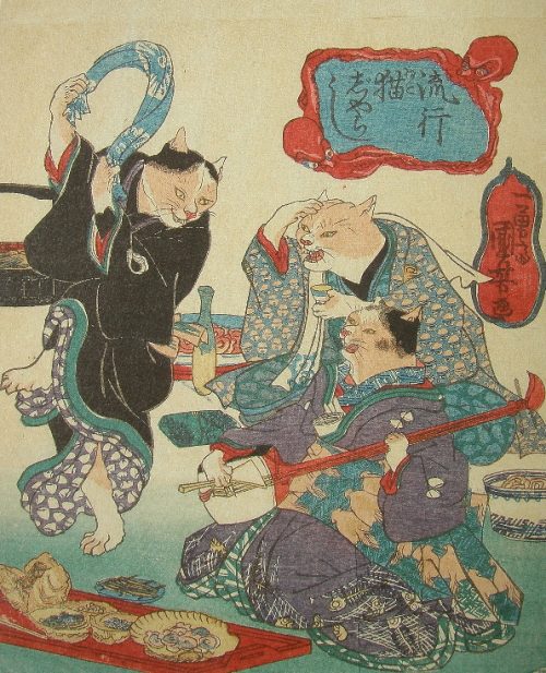 浮世绘画师歌川国芳:自画像也洋溢着爱猫之情