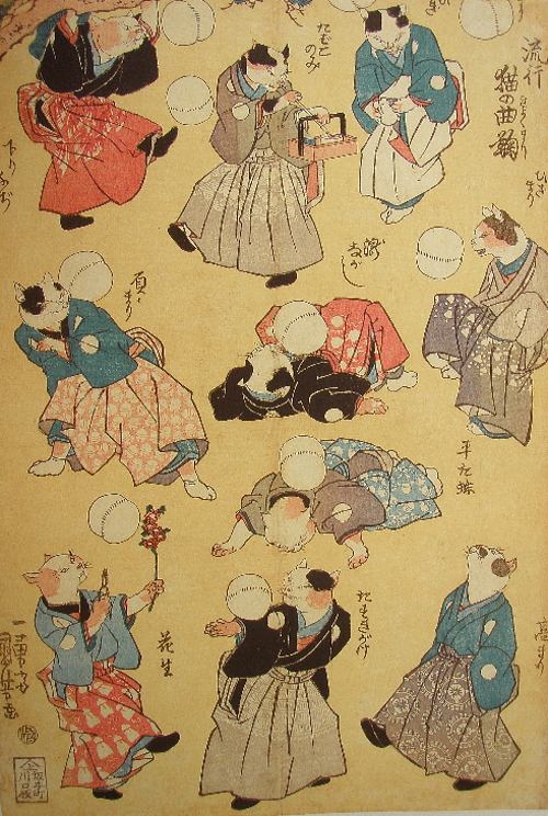 浮世绘画师歌川国芳:自画像也洋溢着爱猫之情