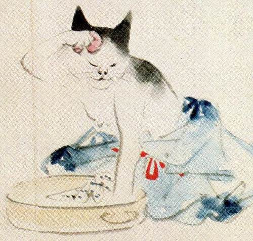 浮世绘画师歌川国芳:自画像也洋溢着爱猫之情