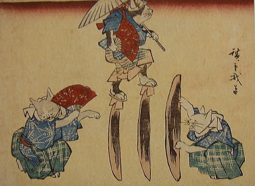 浮世绘画师歌川国芳:自画像也洋溢着爱猫之情