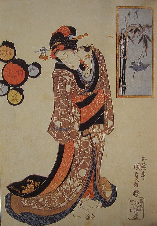 浮世绘画师歌川国芳:自画像也洋溢着爱猫之情