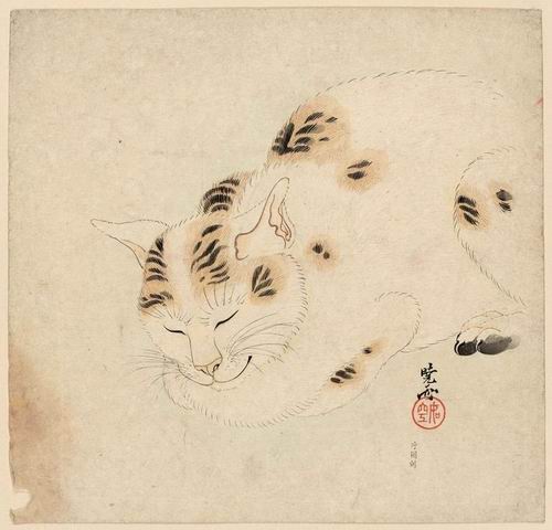 浮世绘画师歌川国芳:自画像也洋溢着爱猫之情